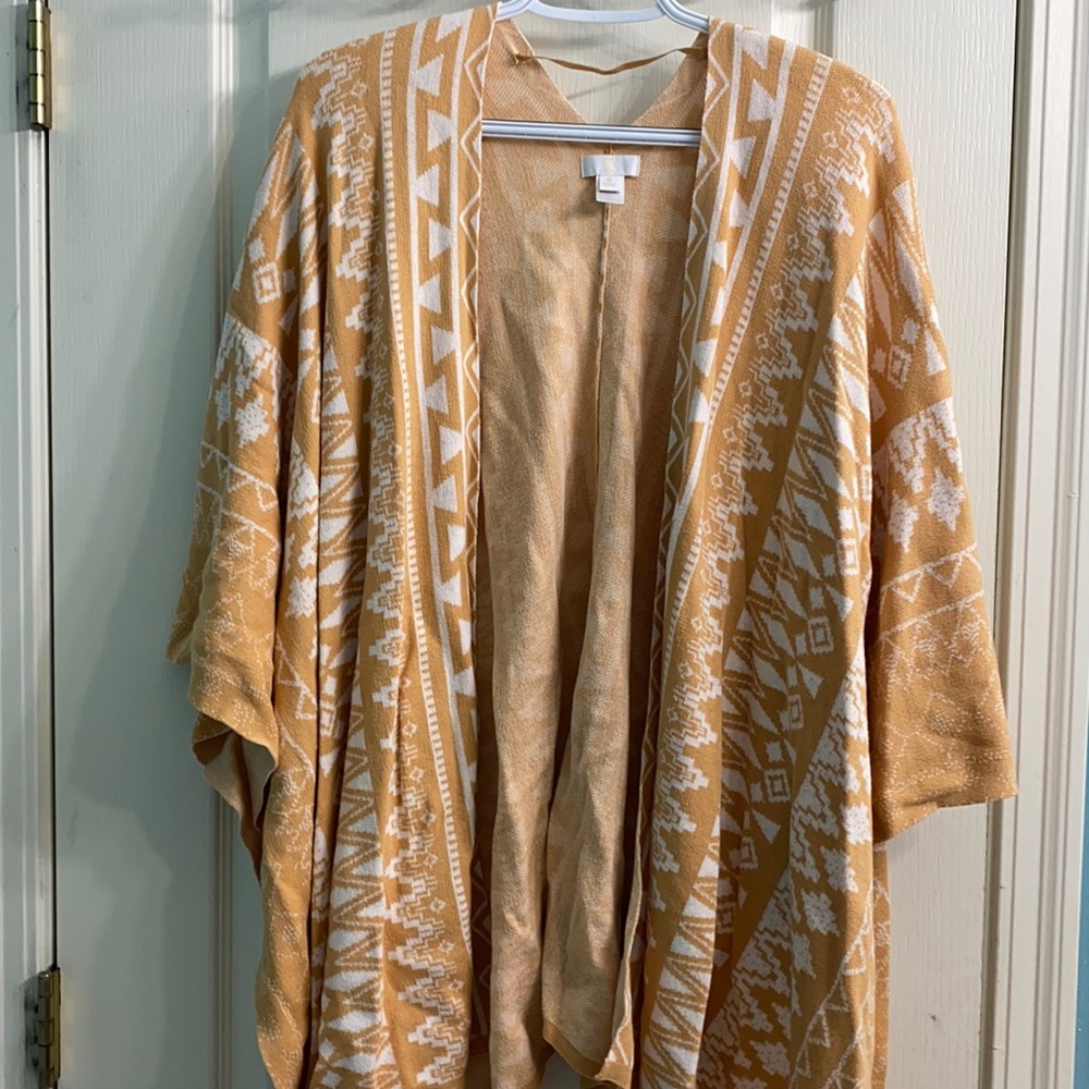Orange Aztec print cardigan